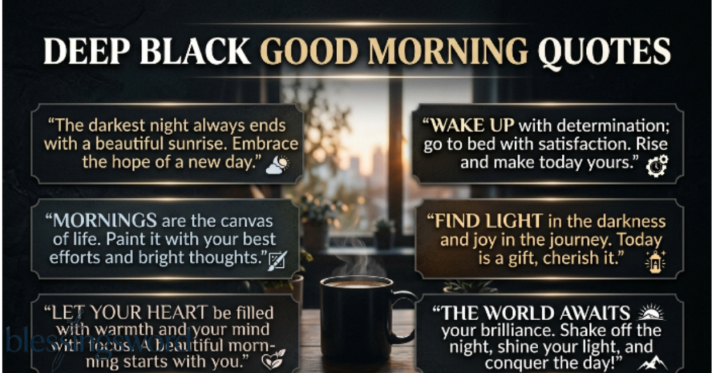Deep Black Good Morning Quotes