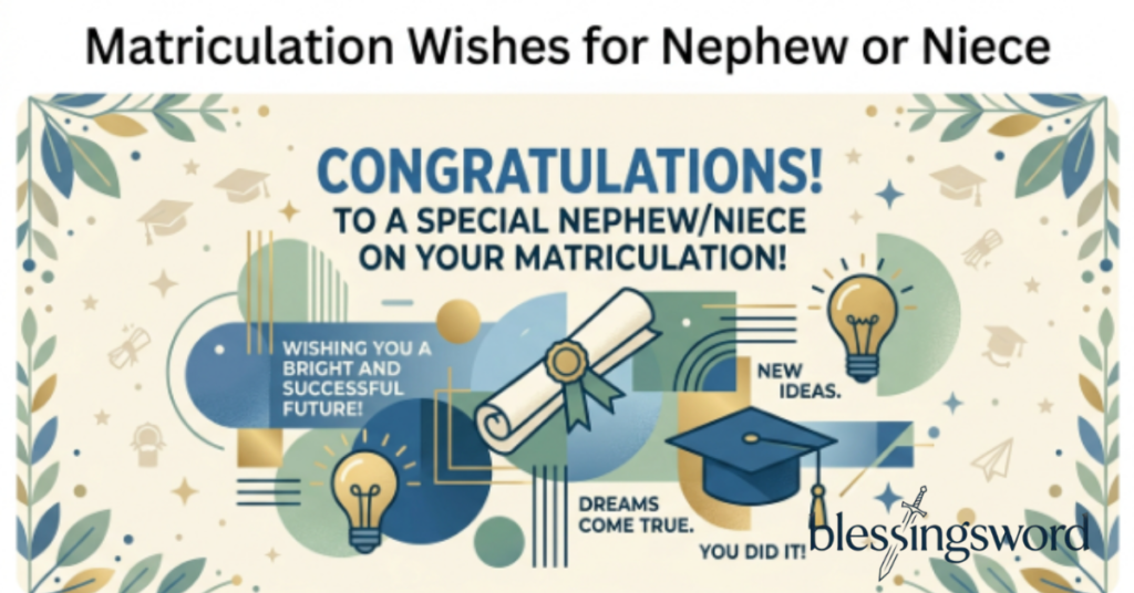 Matriculation Wishes for Nephew or Niece