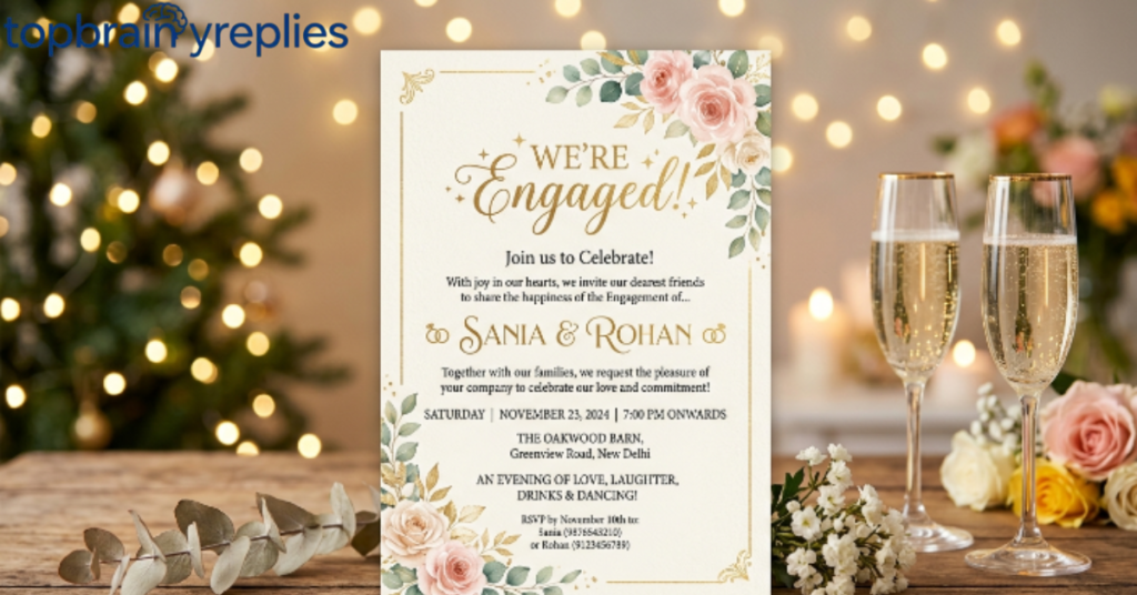Engagement Invitation Wording for Friends