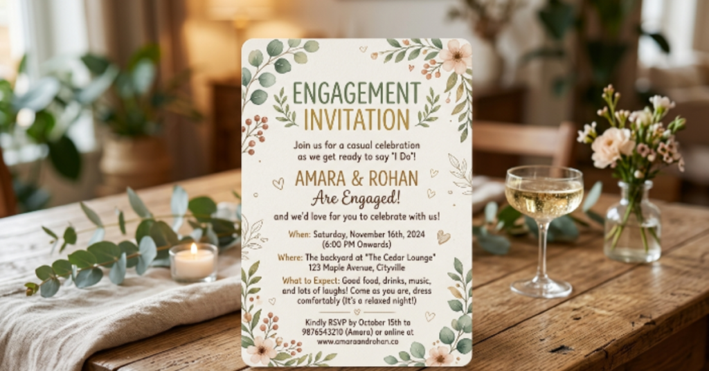 Casual Engagement Invitation Wording for a Relaxed Vibe